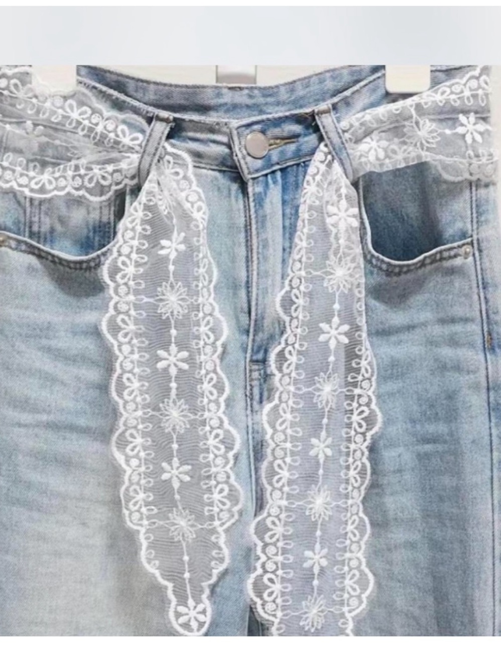 Coquette White Floral Lace Belt Strap Waist Tie Boho Fairycore